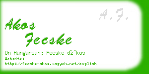 akos fecske business card